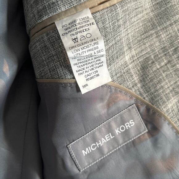 NWT Michael Kors Classic-Fit Windowpane Sage Green Sport Coat Blazer, Men's 38R - Picture 11 of 11